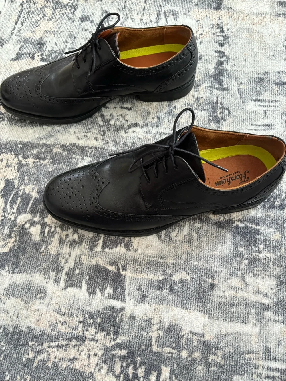 Florsheim Black Leather Brogue Wingtip Derbys